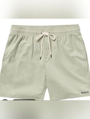 RVCA Men’s Sage Green Elastic Shorts